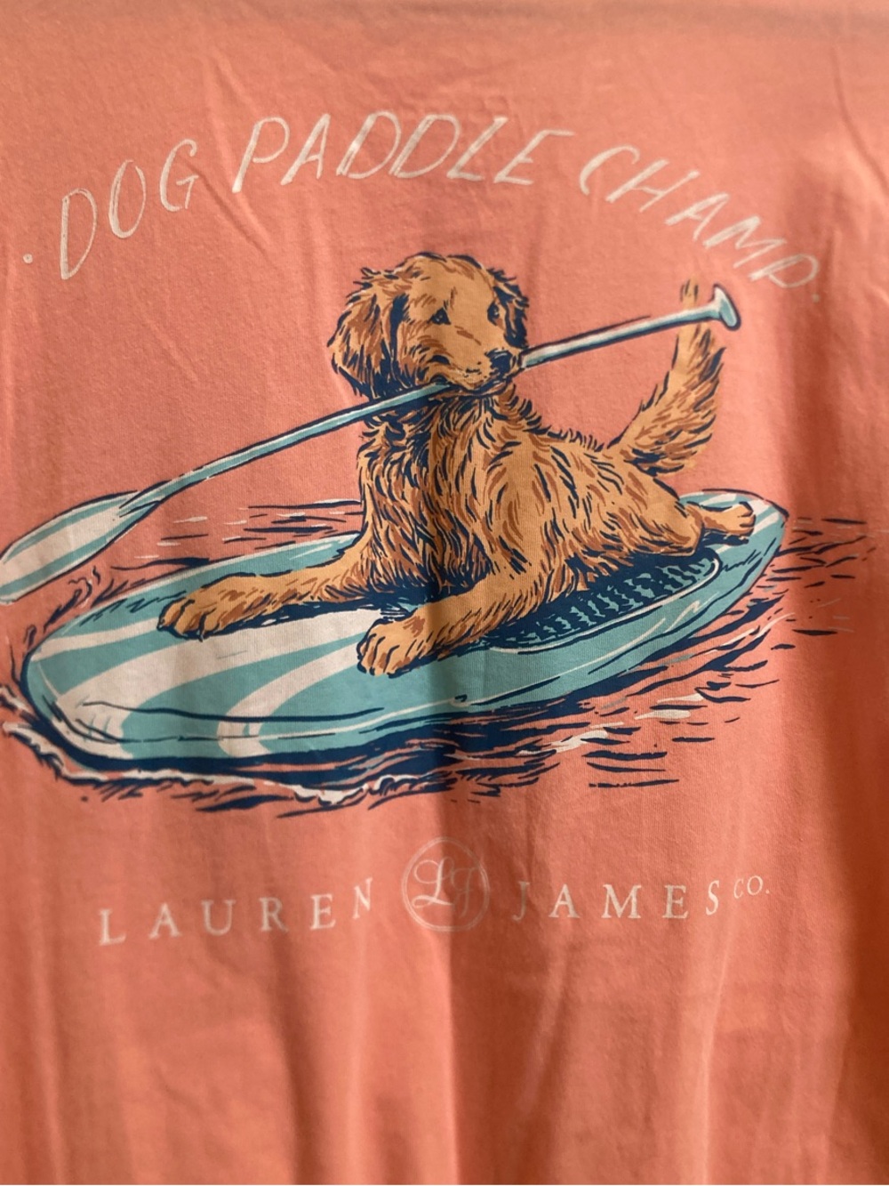 Lauren James Coral Long-Sleeve Dog Paddle Graphic Tee